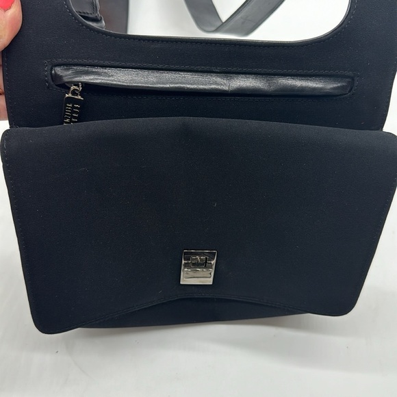 Stuart Weitzman Black Crossbody Mixed Medium Bag - Fabric and leather combo - Picture 5 of 16